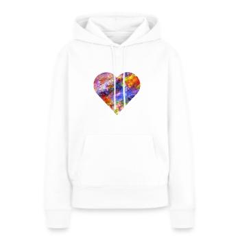 J’aime la couleur - Sweat à capuche Premium bio Femme - blanc - Devant - Julia (174cm)