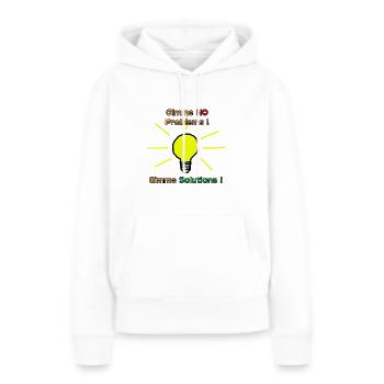 Problème solution - Sweat à capuche Premium bio Femme - blanc - Devant - Julia (174cm)