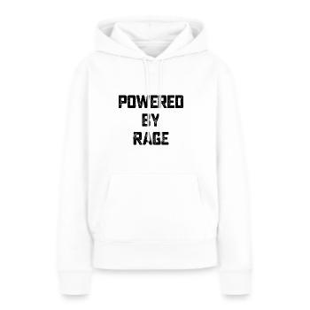 Powered by Rage Motivation Geschenk - Frauen Premium Bio Hoodie - Weiß - Vorne - Julia (174cm)