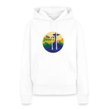 Rio de Janeiro - Sweat à capuche Premium bio Femme - blanc - Devant - Julia (174cm)