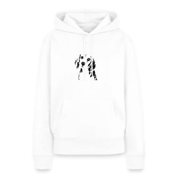 tête de chien - Sweat à capuche Premium bio Femme - blanc - Devant - Julia (174cm)