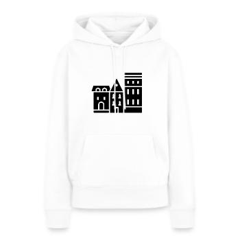 bâtiments 1 - Sweat à capuche Premium bio Femme - blanc - Devant - Julia (174cm)