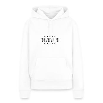 Brooklyn - Sweat à capuche Premium bio Femme - blanc - Devant - Julia (174cm)