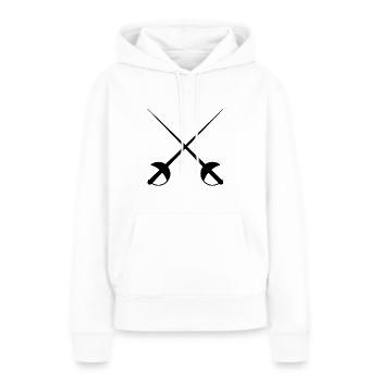 deux épées 1 - Sweat à capuche Premium bio Femme - blanc - Devant - Julia (174cm)