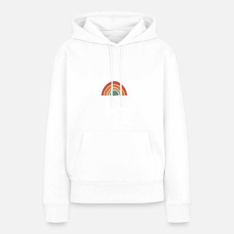 Boho Regenbogen, Rainbow - Frauen Premium Bio Hoodie - Weiß