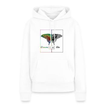 Rêver - Sweat à capuche Premium bio Femme - blanc - Devant - Julia (174cm)