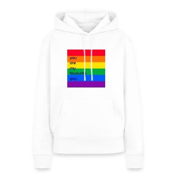 Tu es mon cadeau LGBT Gay Pride préféré - Sweat à capuche Premium bio Femme - blanc - Devant - Julia (174cm)