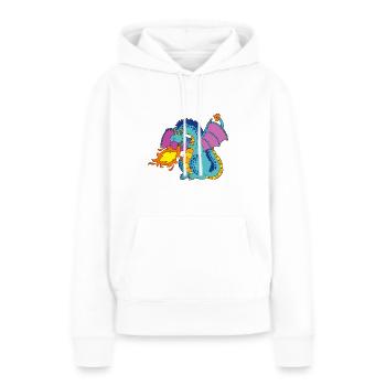 dragon mignon - Sweat à capuche Premium bio Femme - blanc - Devant - Julia (174cm)