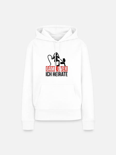 Game over ich heirate Geschenk Hochzeit Braut - Frauen Premium Bio Hoodie - Weiß