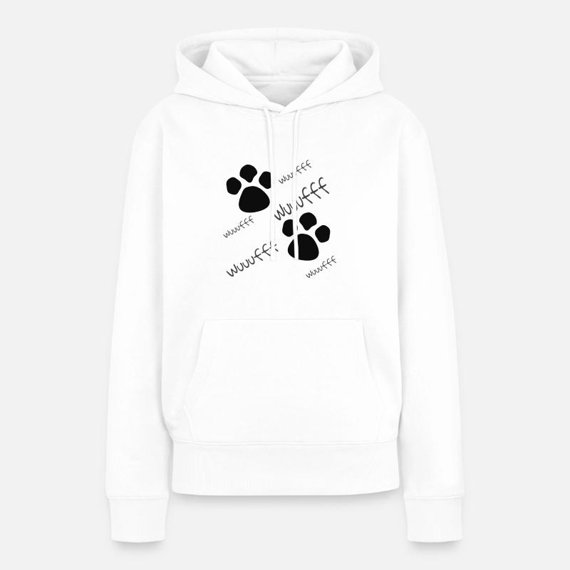 Pattes de chiens fille garçon et pull bébé - Sweat à capuche Premium bio Femme - blanc
