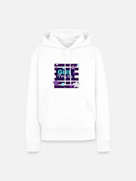 Girl Power - Frauen Premium Bio Hoodie - Weiß