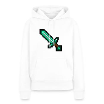 Pixel Schwert - Frauen Premium Bio Hoodie - Weiß - Vorne - Julia (174cm)