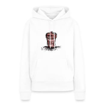 Seau à ordures - Sweat à capuche Premium bio Femme - blanc - Devant - Julia (174cm)