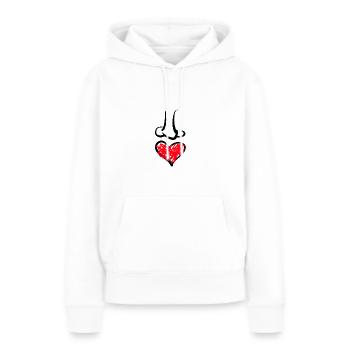 Nez du cœur - Sweat à capuche Premium bio Femme - blanc - Devant - Julia (174cm)