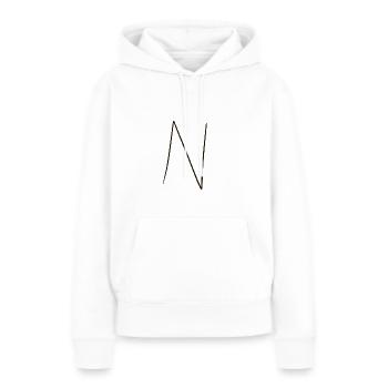 Lettre Mot - Sweat à capuche Premium bio Femme - blanc - Devant - Julia (174cm)