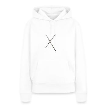 Lettre Mot - Sweat à capuche Premium bio Femme - blanc - Devant - Julia (174cm)