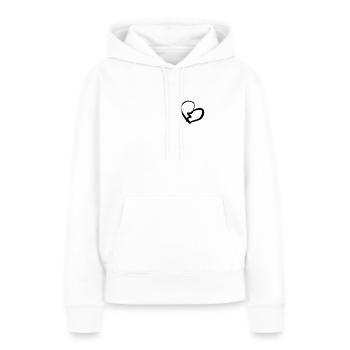 le cœur brisé - Sweat à capuche Premium bio Femme - blanc - Devant - Julia (174cm)