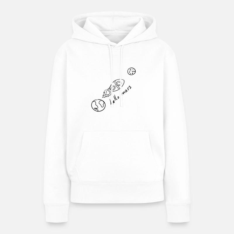 Planète Mars - Sweat à capuche Premium bio Femme - blanc