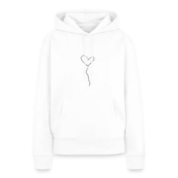 Herzen Linien - Frauen Premium Bio Hoodie - Weiß - Vorne - Julia (174cm)