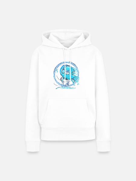 Musik Wasser - Frauen Premium Bio Hoodie - Weiß