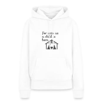 Crèche de Noël chrétienne - Sweat à capuche Premium bio Femme - blanc - Devant - Julia (174cm)