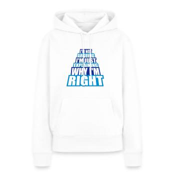 Je ne discute pas - Sweat à capuche Premium bio Femme - blanc - Devant - Julia (174cm)