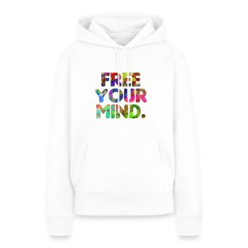 Libérez votre motivation mentale Mindset gym business - Sweat à capuche Premium bio Femme - blanc - Devant - Julia (174cm)