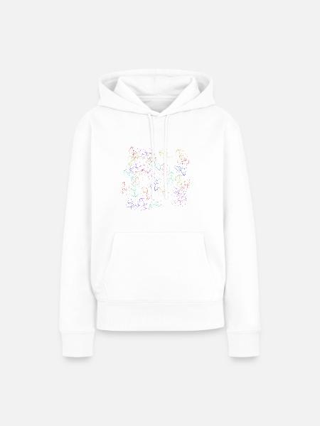 buntes Florales Design - Frauen Premium Bio Hoodie - Weiß