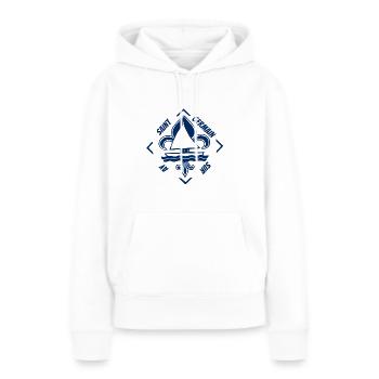 Saint Germain sur Ay Normandie France - Sweat à capuche Premium bio Femme - blanc - Devant - Julia (174cm)