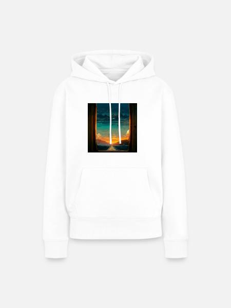 Paradise Island Painting - Frauen Premium Bio Hoodie - Weiß