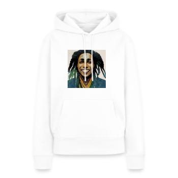 Peinture à croquis rastafari - Sweat à capuche Premium bio Femme - blanc - Devant - Julia (174cm)