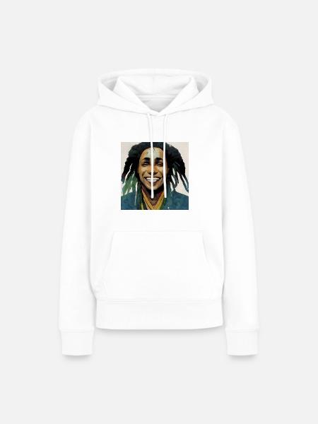 Rastafari-skizzenmalerei - Frauen Premium Bio Hoodie - Weiß