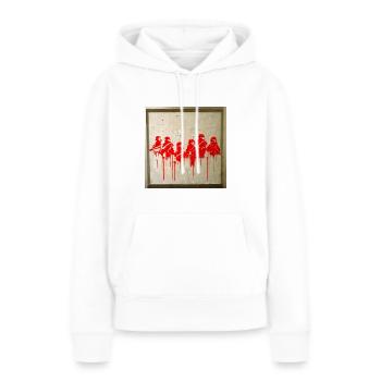 Banksy Style War Szene Graffiti - Frauen Premium Bio Hoodie - Weiß - Vorne - Julia (174cm)