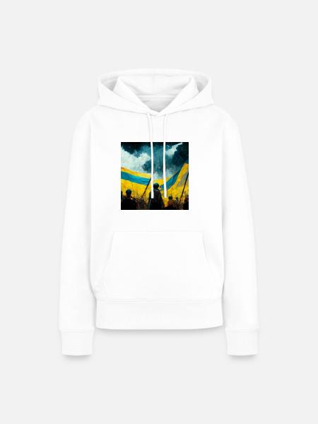 Sieg Der Ukraine - Frauen Premium Bio Hoodie - Weiß