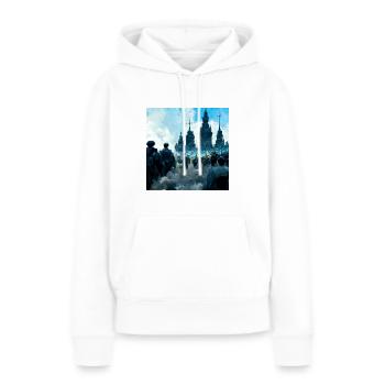 Victoire de l’Ukraine - Sweat à capuche Premium bio Femme - blanc - Devant - Julia (174cm)