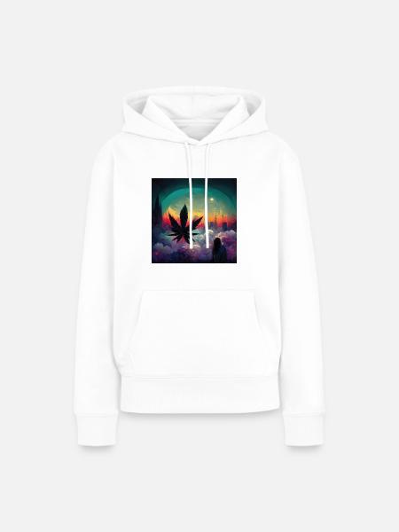 Cannabis dreams - Frauen Premium Bio Hoodie - Weiß