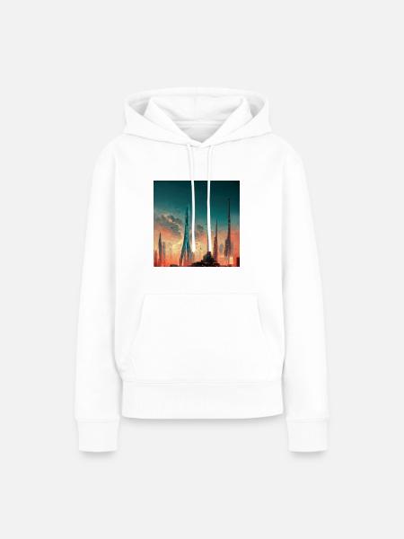 Stadt Der Zukunft - Frauen Premium Bio Hoodie - Weiß