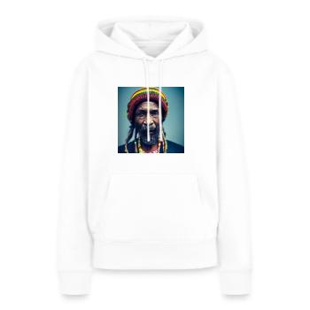 Rastafari Realistische Fotomalerei - Frauen Premium Bio Hoodie - Weiß - Vorne - Julia (174cm)