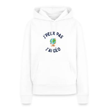 j'peux pas j'ai géo - Sweat à capuche Premium bio Femme - blanc - Devant - Julia (174cm)