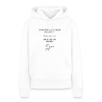 Drague avion de chasse - Sweat à capuche Premium bio Femme - blanc - Devant - Julia (174cm)