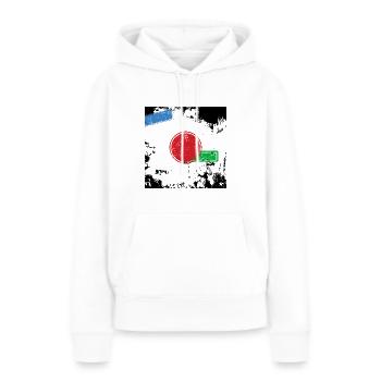 ART MODERNE Design - Sweat à capuche Premium bio Femme - blanc - Devant - Julia (174cm)