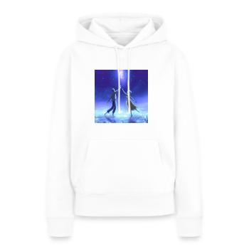 lover blue light - Sweat à capuche Premium bio Femme - blanc - Devant - Julia (174cm)