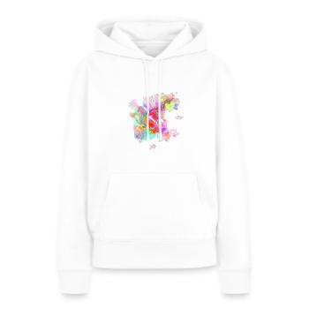 Colorful Funky Marble Splash - Women’s Premium Organic Hoodie - white - Front - Julia (174cm)