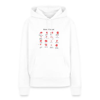Oiseaux d’Europe - Sweat à capuche Premium bio Femme - blanc - Devant - Julia (174cm)
