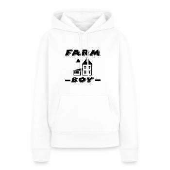 Ferme - Sweat à capuche Premium bio Femme - blanc - Devant - Julia (174cm)