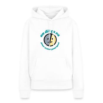 émotion - Sweat à capuche Premium bio Femme - blanc - Devant - Julia (174cm)