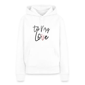 I love you - Frauen Premium Bio Hoodie - Weiß - Vorne - Julia (174cm)
