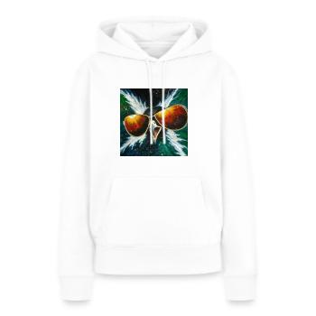 ABIRD - Sweat à capuche Premium bio Femme - blanc - Devant - Julia (174cm)