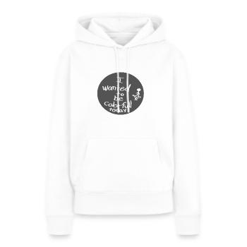 bunt - Frauen Premium Bio Hoodie - Weiß - Vorne - Julia (174cm)