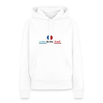 France championne de la coupe du monde 2022 - Sweat à capuche Premium bio Femme - blanc - Devant - Julia (174cm)